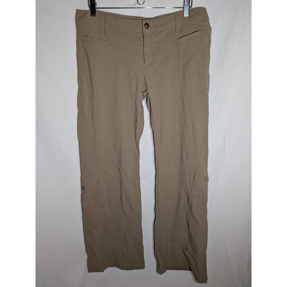 Athleta Womens Low Rise Khaki Dipper Flare Athletic Pants 14 Hiking Outdoors Y2K